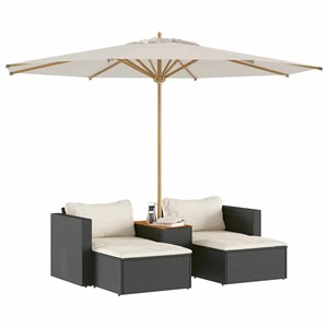 Maison exclusive - salon de jardin 5 pcs avec coussins noir résine tressée acaci
