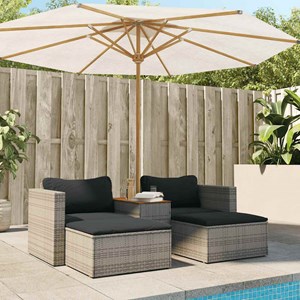 Maison exclusive - salon de jardin 5 pcs avec coussins gris résine tressée acaci