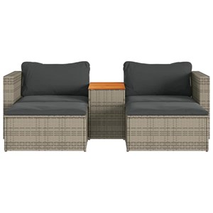 Maison exclusive - salon de jardin 5 pcs avec coussins gris résine tressée acaci
