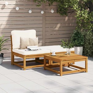 Maison exclusive - salon de jardin 3 pcs avec coussins bois massif d'acacia