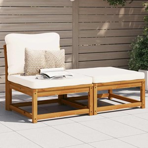 Maison exclusive - salon de jardin 3 pcs avec coussins bois massif d'acacia