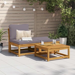 Maison exclusive - salon de jardin 3 pcs avec coussins bois massif d'acacia