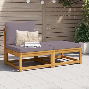 Maison exclusive - salon de jardin 3 pcs avec coussins bois massif d'acacia
