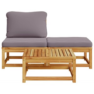 Maison exclusive - salon de jardin 3 pcs avec coussins bois massif d'acacia