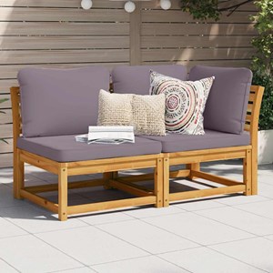 Maison exclusive - salon de jardin 2 pcs avec coussins bois massif d'acacia
