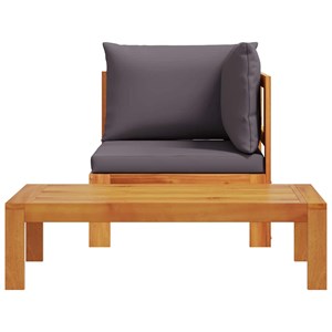 Maison exclusive - salon de jardin avec coussins 2 pcs bois massif acacia