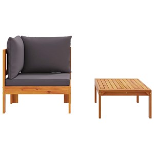 Maison exclusive - salon de jardin avec coussins 2 pcs bois massif acacia