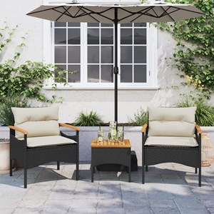 Maison exclusive - salon de jardin 3 pcs avec coussins noir résine tressée