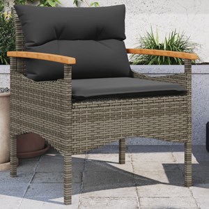 Maison exclusive - salon de jardin avec coussins 3 pcs gris résine tressée