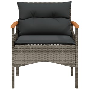 Maison exclusive - salon de jardin avec coussins 3 pcs gris résine tressée