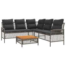 Maison exclusive - salon de jardin 2 pcs avec coussins gris résine tressée