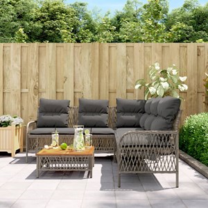 Maison exclusive - salon de jardin 2 pcs avec coussins gris résine tressée