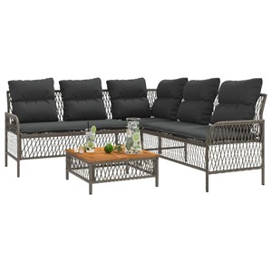 Maison exclusive - salon de jardin 2 pcs avec coussins gris résine tressée