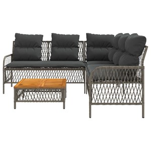 Maison exclusive - salon de jardin 2 pcs avec coussins gris résine tressée