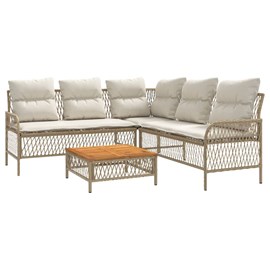 Maison exclusive - salon de jardin avec coussins 2 pcs beige résine tressée