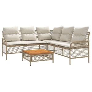 Maison exclusive - salon de jardin avec coussins 2 pcs beige résine tressée