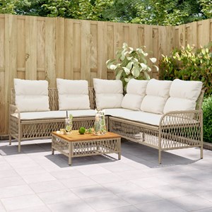 Maison exclusive - salon de jardin avec coussins 2 pcs beige résine tressée