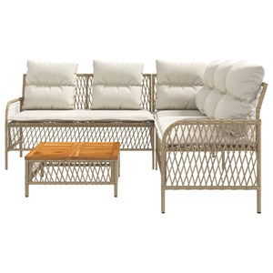 Maison exclusive - salon de jardin avec coussins 2 pcs beige résine tressée