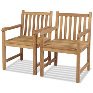 Maison exclusive - chaises d'extérieur lot de 2 bois de teck solide