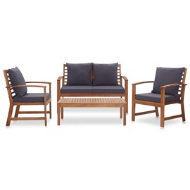 Maison exclusive - salon de jardin 4 pcs avec coussins bois d'acacia solide