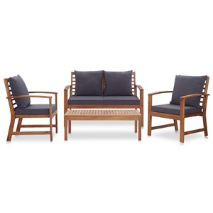 Maison exclusive - salon de jardin 4 pcs avec coussins bois d'acacia solide
