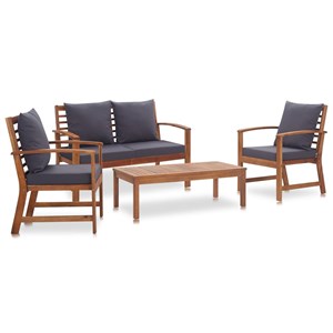 Maison exclusive - salon de jardin 4 pcs avec coussins bois d'acacia solide