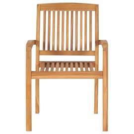 Maison exclusive - chaises empilables à manger de jardin lot de 2 bois teck soli