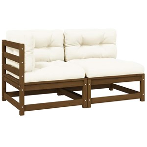 Maison exclusive - salon de jardin 2 pcs avec coussins marron miel bois de pin