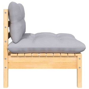 Maison exclusive - salon de jardin 3 pcs avec coussins gris bois de pin massif