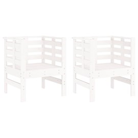Maison exclusive - chaises de jardin lot de 2 blanc 61,5x53x71 cm bois pin massi