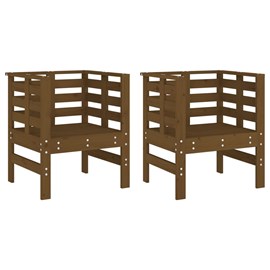 Maison exclusive - chaises de jardin lot de 2 marron miel 61,5x53x71 cm pin mass