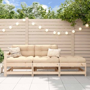 Maison exclusive - salon de jardin 3 pcs avec coussins bois massif