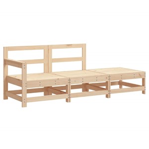 Maison exclusive - salon de jardin 3 pcs avec coussins bois massif