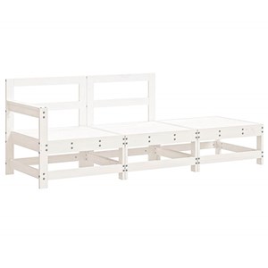 Maison exclusive - salon de jardin 3 pcs avec coussins blanc bois massif