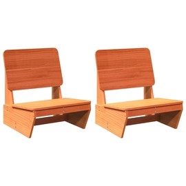 Maison exclusive - chaises de jardin lot de 2 cire marron 60x64x70,5 cm