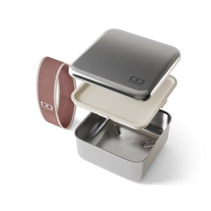 Lunch box en métal 1 l rose moka
