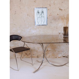 Table à manger en verre fumé n°1136