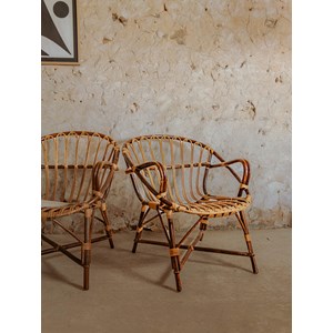 Ernest, le fauteuil en rotin foncé n°861