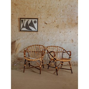 Ernest, le fauteuil en rotin foncé n°861