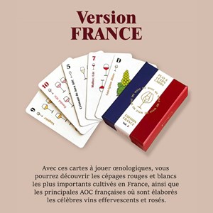 Jeu de cartes wine me – version france, 54 cartes + carte qr