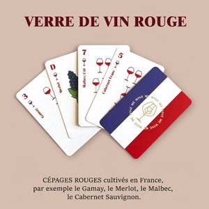 Jeu de cartes wine me – version france, 54 cartes + carte qr
