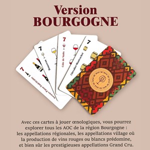 Jeu de cartes wine me – version bourgogne, 54 cartes + carte qr