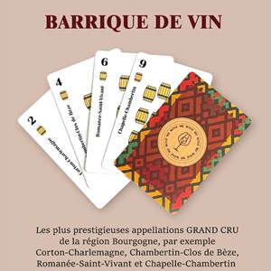 Jeu de cartes wine me – version bourgogne, 54 cartes + carte qr