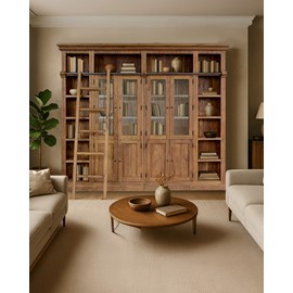 Annisa - bibliothèque en bois massif de teck recyclé 250 cm