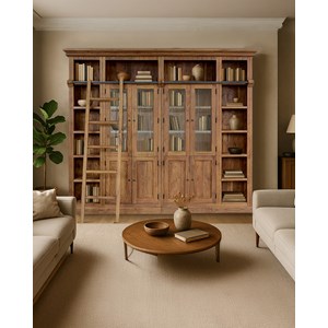 Annisa - bibliothèque en bois massif de teck recyclé 250 cm