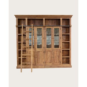 Annisa - bibliothèque en bois massif de teck recyclé 250 cm