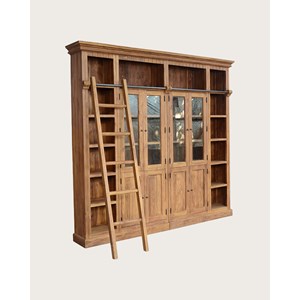 Annisa - bibliothèque en bois massif de teck recyclé 250 cm