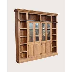 Annisa - bibliothèque en bois massif de teck recyclé 250 cm