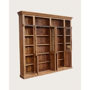 Annisa - bibliothèque en bois massif de teck recyclé 250 cm