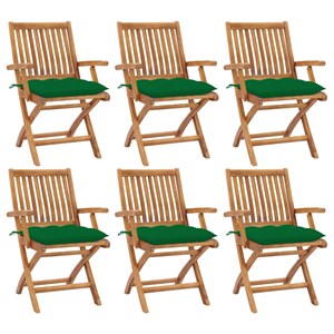 Maison exclusive - chaises pliables de jardin avec coussins lot de 6 bois de tec